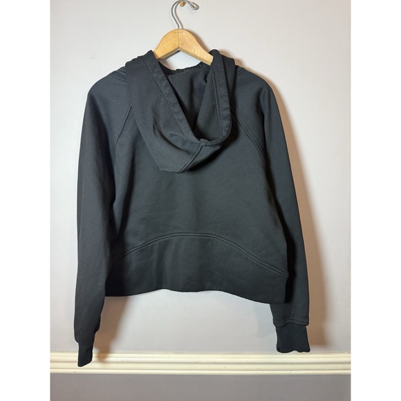 Laslulu Women Heavyweight Fleece Cropped Half Zip Hoodie Black Large - Picture 2 of 6